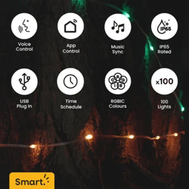 ValueLights Smart Colour Changing String Fairy Lights With App Control And Music Sync Multi