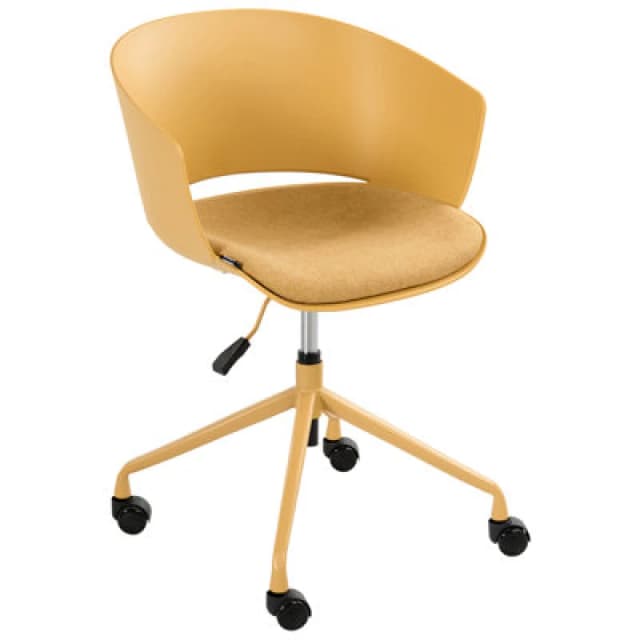 Beliani Office Chair Gleeful Fabric Yellow
