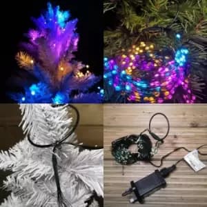 Samuel Alexander - 400 LED 16 x 2.4m Premier Multi Function Waterfall Christmas Tree Lights with Timer in Rainbow