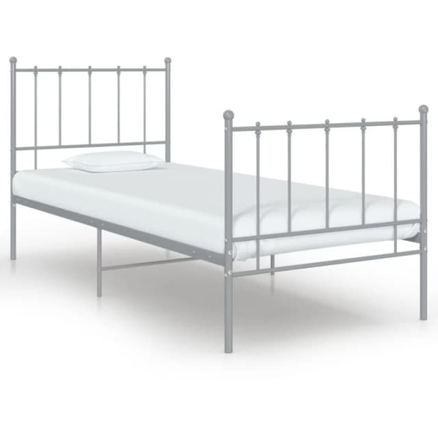 VIDAXL Bed Frame without Mattress Grey Metal 100x200cm Vidaxl 8720286163290