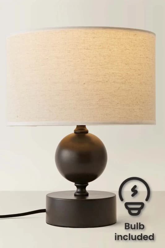 ValueLights ValueLights Anthony Candlestick Table Lamp with Linen Drum Lamp Shade and Bulb in Cream Cream One Size Unisex 5059406069116