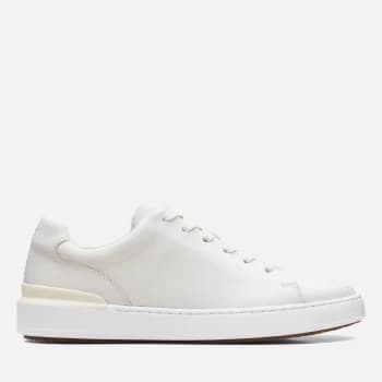 Clarks Mens Courtlite Lace Leather Cupsole Trainers - White - UK 11