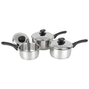 Pendeford Stainless Steel Collection Sauce Pan Set 3 Piece