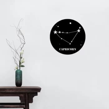 Capr?corn Horoscope - Black Decorative Metal Wall Accessory