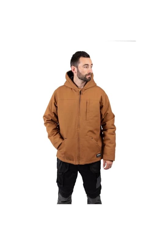 Caterpillar Hooded Sherpa Lined Jacket - Brown Brown XL