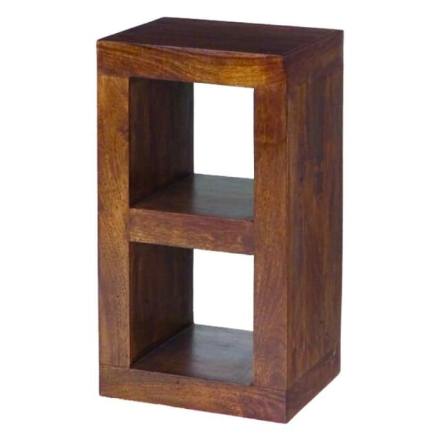 Jaipur Furniture Ltd 2 Hole Display Unit - Mango Wood - L35 x W44 x H81cm - Dark Finish in Brown Brown Unisex