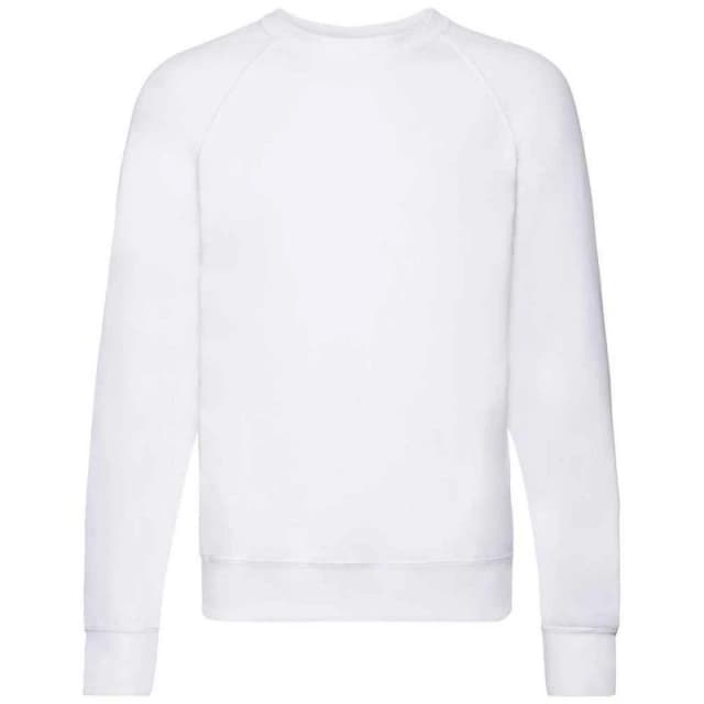Fruit Of The Loom Fruit of the Loom Men Lightweight Raglan Sweatshirt in White Size: Small White S Male 5063425937974