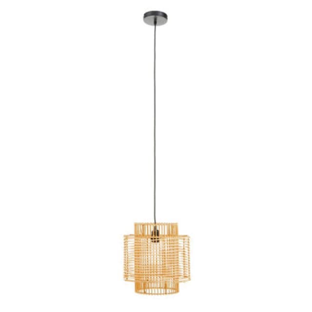 Orsina Natural Rattan Overlapping Pendant Lamp, Eco-Friendly Hanging Rattan Pendant Light, Durable Hanging Lamp