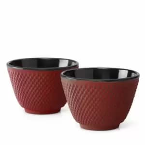 Bredemeijer Set of 2 Tea Cups Xilin Design Cast Iron - Red