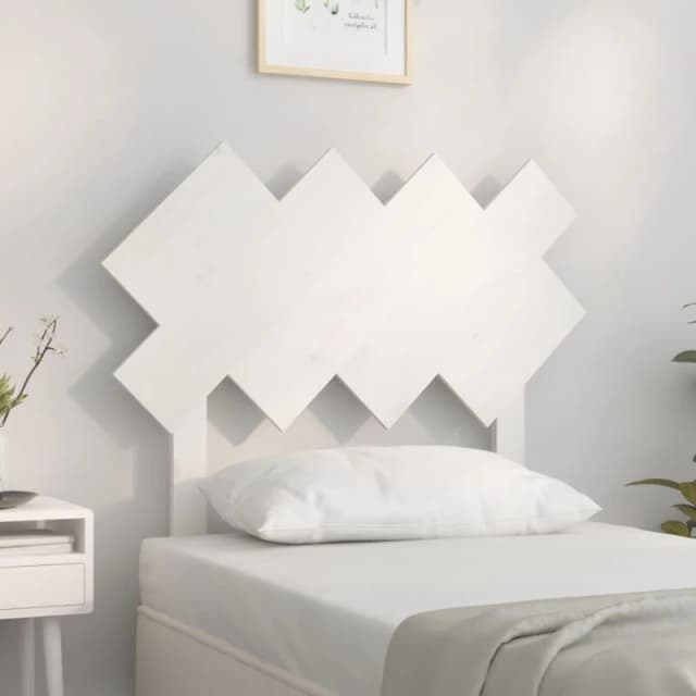 Vidaxl Bed Headboard White 92X3X81cm Solid Wood Pine, White 819201