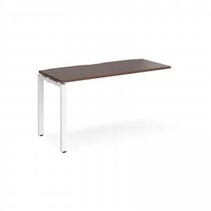 Adapt II Add On Unit Single 1400mm x 600mm - White Frame Walnut top