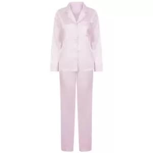 Towel City Womens/Ladies Satin Long PJ Set (M/L) (Light Pink)