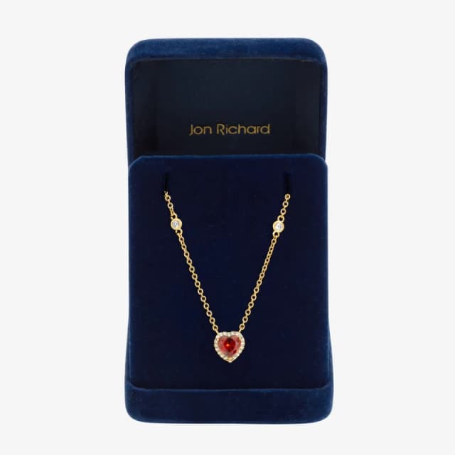 Jon Richard Gold Plated and Red Heart Pendant Necklace Pendant Necklaces One Size Gold 71784210000