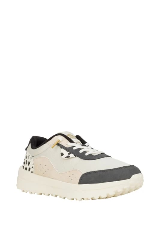 HEYDUDE Womens Hayden Shine Trainers in Ivory Size: 4 Ivory Female 4