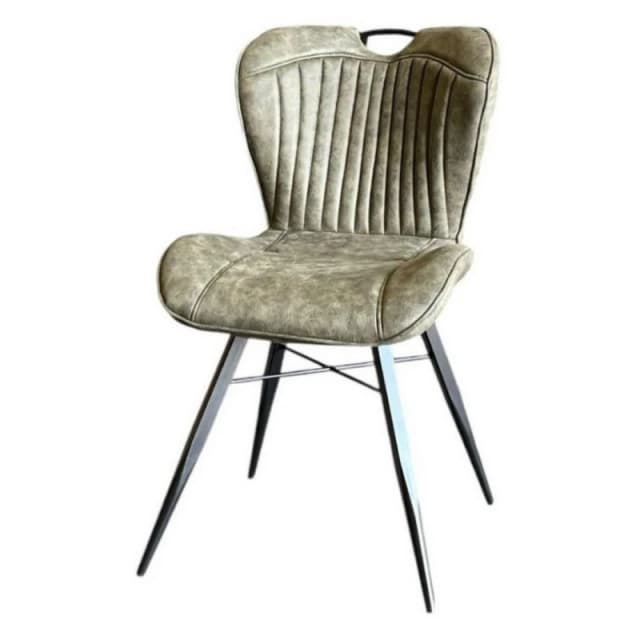 Jaipur Furniture Ltd Mala Dining Fabric Chair with Metal Legs (Set of 2) - Green/Black - Assembly Required in Green Green Unisex