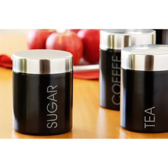 Orsina Black Enamel Sugar Canister