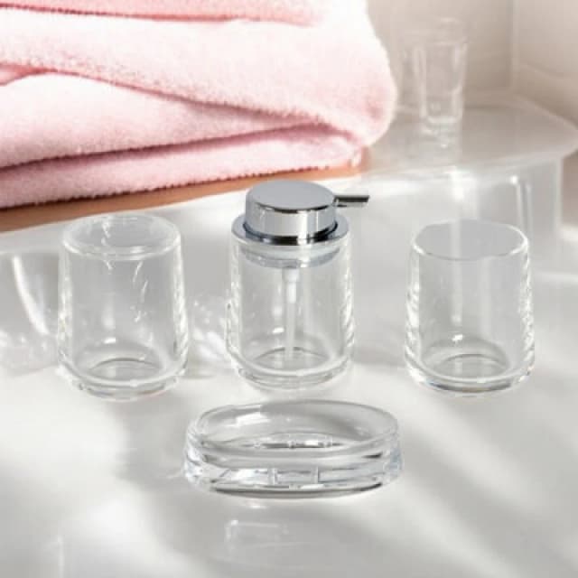 Showerdrape Clarion Clear Acrylic 4 Piece Bathroom Accessory Set