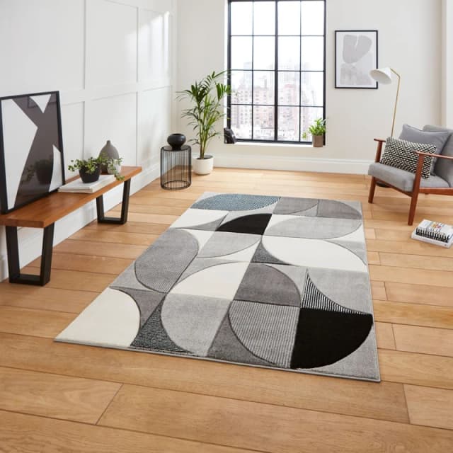 Hand Carved Abstract Shapes Rug