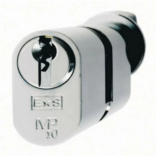 Loops 64mm Oval Cylinder & Turn Lock Keyed Alike 10 Pin Polished Chrome Door Lock Multi unisex