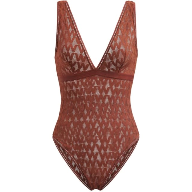 Wolford Net logo Bodysuit Caramel female 8 (XS)