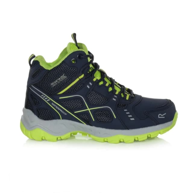 Regatta Boys Vendeavour Waterproof Lace Up Walking Boots UK Size 11 (EU 30) Navy/LmePnch RKF804B-9TD-11