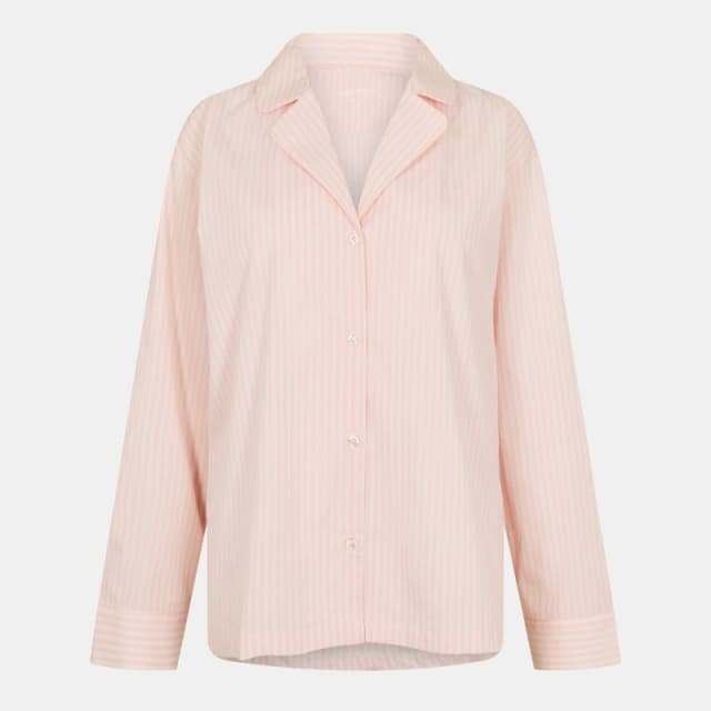 Jack Wills Womens Woven Long Sleeve Pyjama Set White/Pink female 8 (XS)