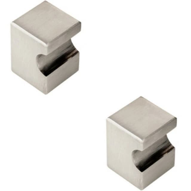 Loops 2x Square Cupboard Door Knob 22 x 22mm 30mm Projection Satin Nickel Metallics unisex