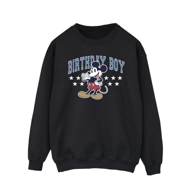Disney Men Mickey Mouse Birthday Sweatshirt in Black Size: Small Black S Male 5063376387095