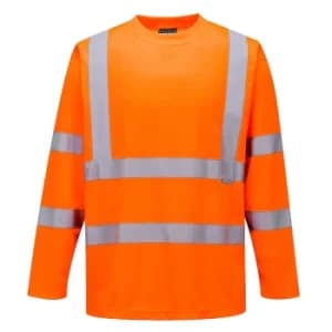 Portwest Long Sleeved Class 3 Hi Vis T Shirt Orange 3XL