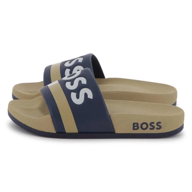 Boss Kids Striped Pool Sliders Navy 249 male 4 (37)
