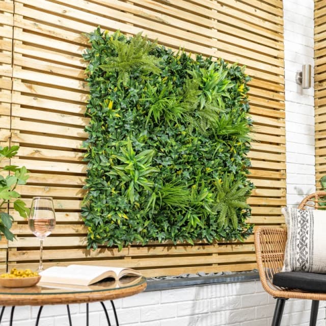 Christow Artificial Evergreen Living Wall Panels (4 x 50cm) Green