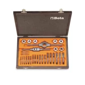 Beta Tools 446/C30 30pc Metric Tap & Die Set (M3-12) + Accessories 004460055