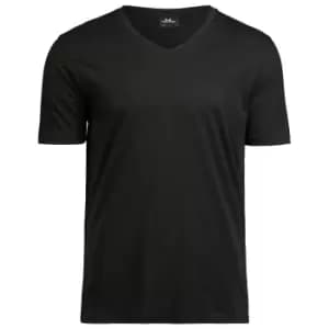 Tee Jays Mens Luxury V-Neck Tee (3XL) (Black)