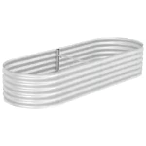 Vidaxl Garden Raised Bed 240x80x44cm Galvanised Steel Silver