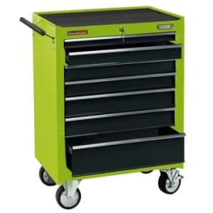 Draper Roller Tool Cabinet, 7 Drawer, 26", Green
