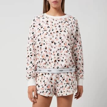 UGG Womens Nena Sweatshirt - Cream Painted Leopard - L