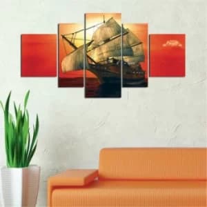 H4 Multicolor Decorative MDF Painting (5 Pieces)