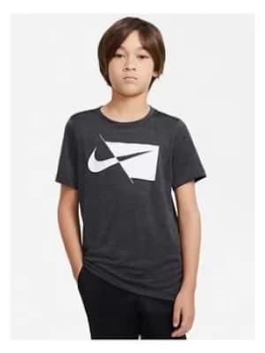 Nike Boys Nk Dry Hbr Ss Top, Black/White, Size M=10-12 Years