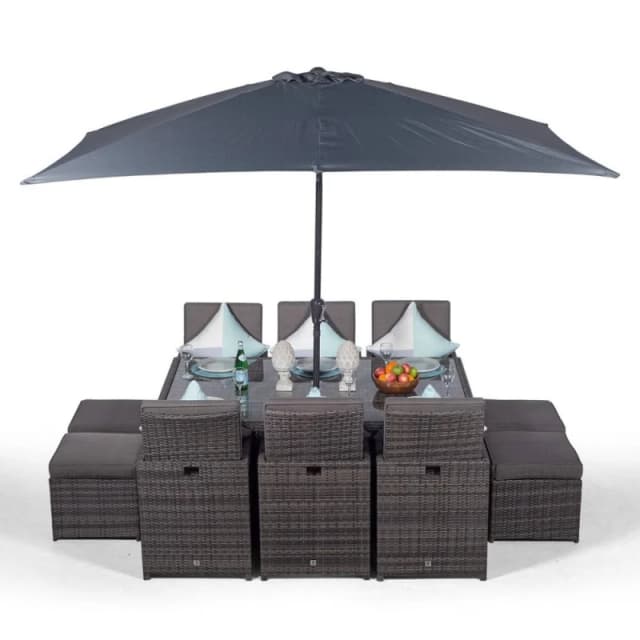 Thats Furniture Giardino 6 Seater Rattan Cube Dining Set in Grey Grey Unisex