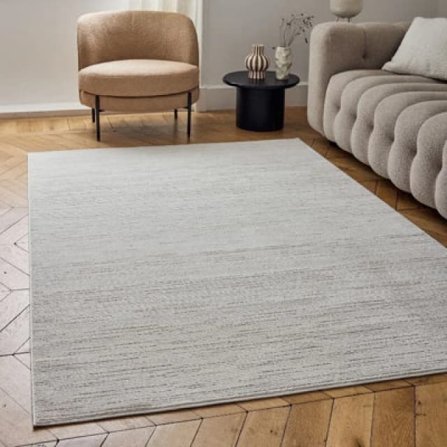 THE RUGS Carmel Modern Area Rugs & Runners Striped Design Soft Pile in Beige Size: 160cm x 230cm Beige Unisex 160cm x 230 cm