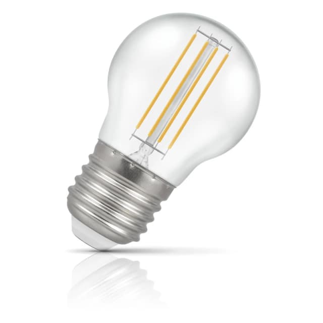 Crompton Lamps LED Golfball 4.2W E27 Dimmable Filament Warm White Clear (40W Eqv)