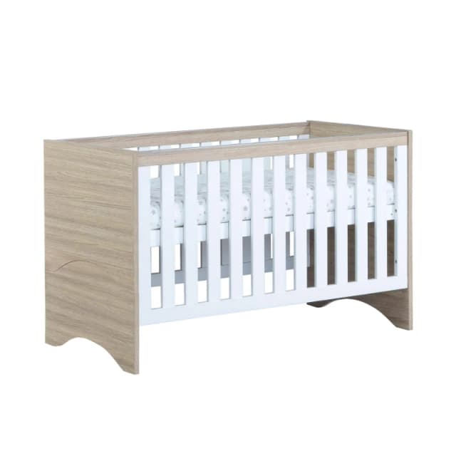 Babymore Veni Cot Bed - White Oak Oak White unisex 88x145x76