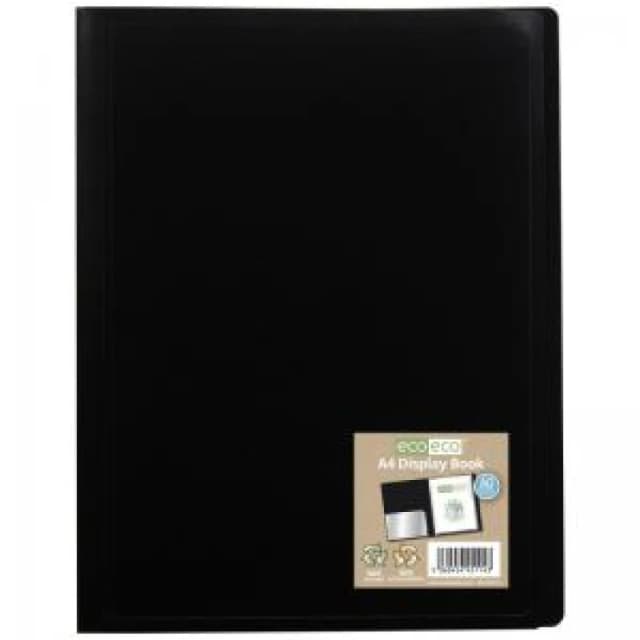 Eco Eco 100% Recycled Flexicover Display Book 60 Pockets A4 Black eco114-S