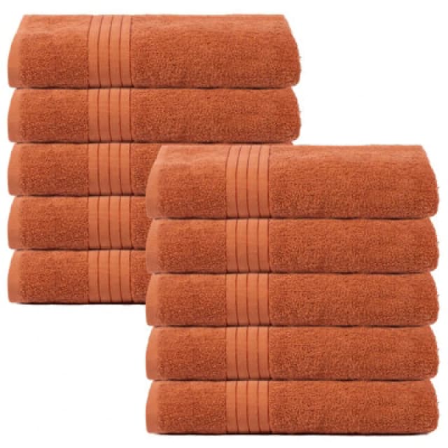 OHS OHS 10 Pack of 100% Cotton Bath Sheet Bathroom Towel in Burnt Orange Burnt Orange Bath Sheet Unisex 5027434202621