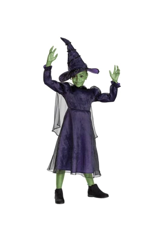 Wicked Elphaba Kids Fancy Dress Includes Detailed Hat and Outfit with Mesh Cape Officially Licensed Comfortable and Detailed Design Inspired by El