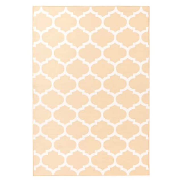 Beliani Outdoor Rug Aksu Beige 140 X 200 Cm Reversible
