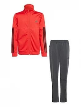 adidas Junior Boys Team Tracksuit - Red/Black, Red/Black, Size 11-12 Years