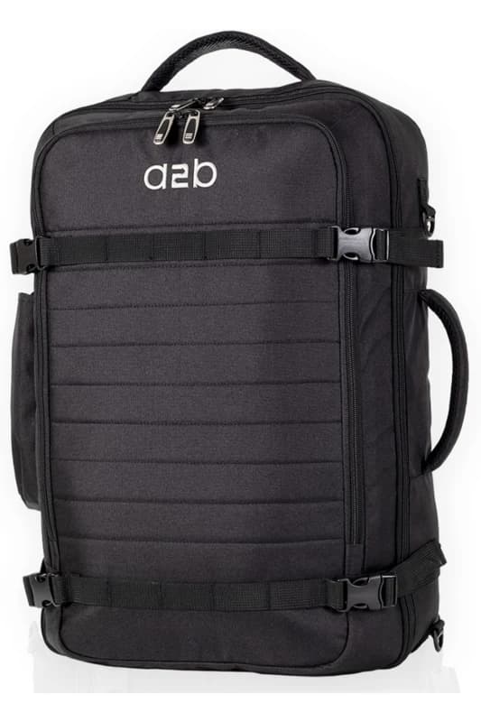 A2B 36L Cabin Size Travel Backpack - Carry-On Rucksack with Laptop Pocket in Black Unisex