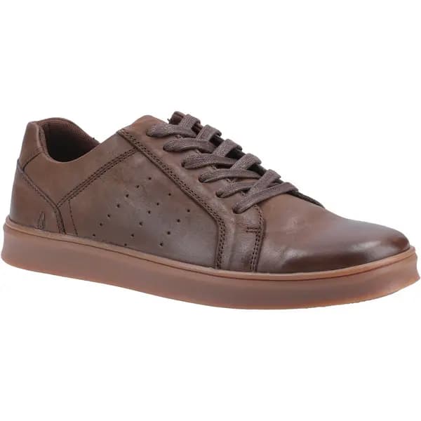 Hush Puppies Mens Mason Leather Lace Up Casual Trainers Shoes - UK 11 Brown male GDE2455COF11