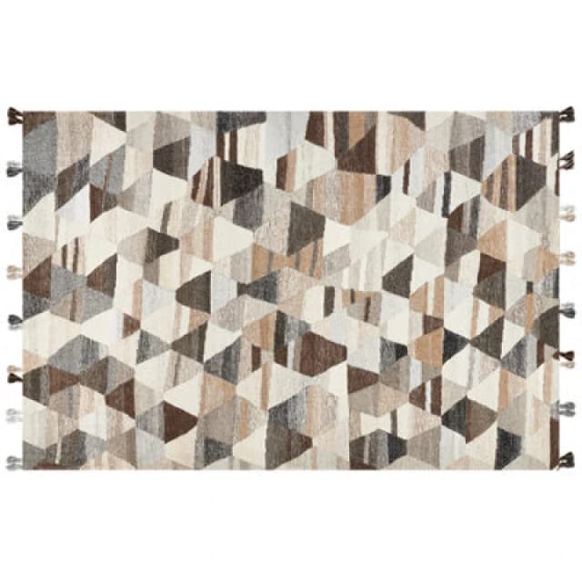 Beliani Rug Argavand Beige 200 X 300 Cm Wool Kilim